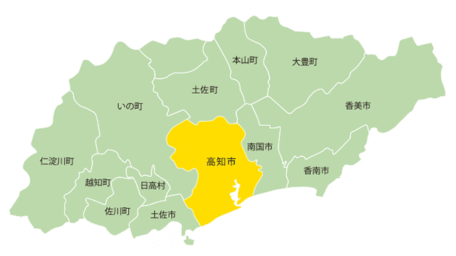 高知県中部エリア地図