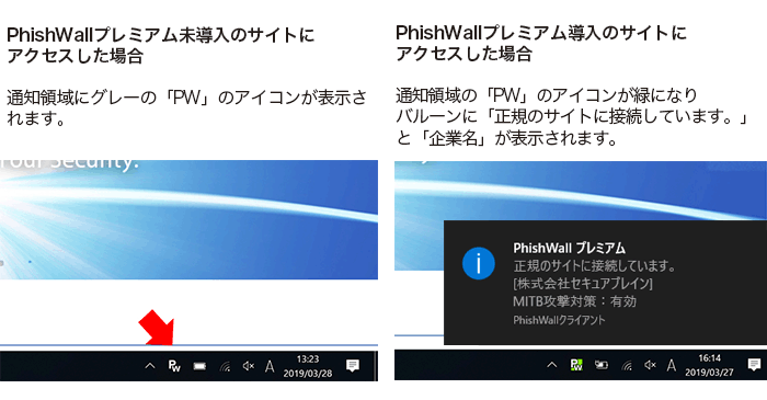 正規サイトかどうかをシグナルで表示