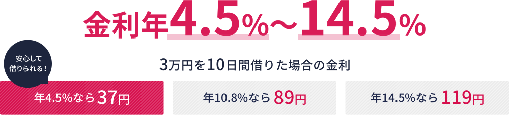 金利年4.5％～14.5％