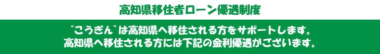 高知県移住者ローン優遇制度