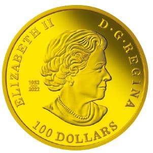 100カナダドル金貨（表面）