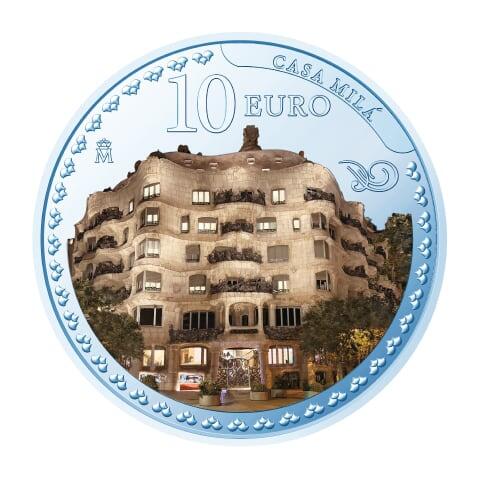 10ユーロカラー銀貨 裏面＜カサ・ミラ＞