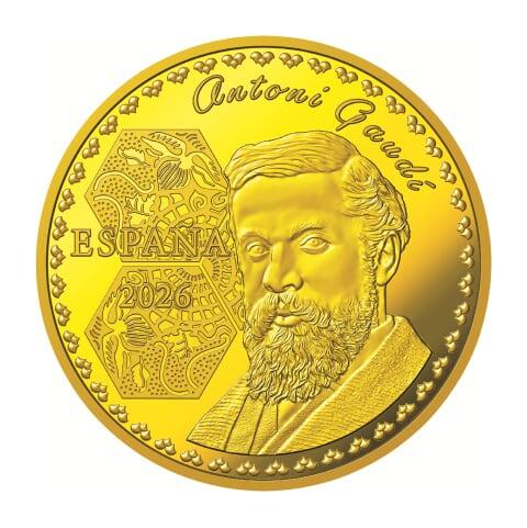 A. 400ユーロ金貨〈サグラダ・ファミリア〉（表面）