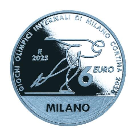 6ユーロ銀貨 裏面＜スピードスケート＞