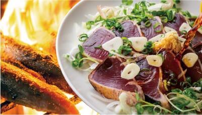 【かつおの1本釣漁師歴40年の職人の技】かつおの藁焼きたたき