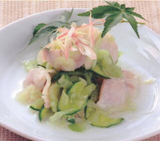 シイラのキュウリ・リュウキュウ和え