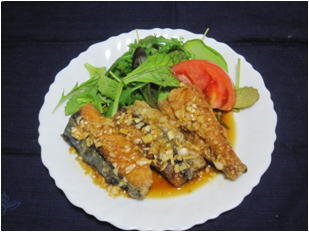 ゴマサバの竜田揚げ・薬味ソース