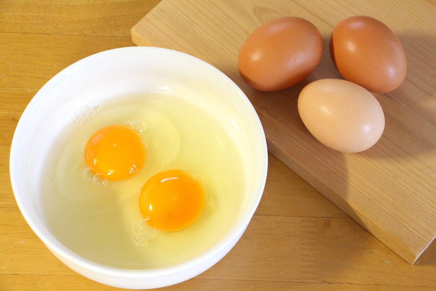 力のある白身と、プックリとした鮮やかな黄身