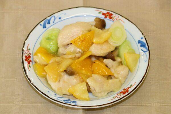 鶏ときのこの柚子炒め
