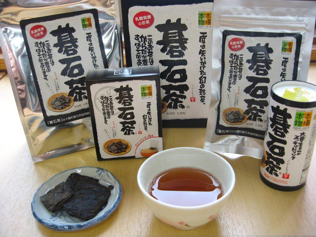 カートカン入り碁石茶ドリンクやティーバッグ