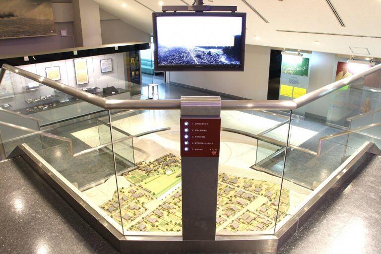 江戸時代に城下町として栄えた宿毛の町並みを再現した模型