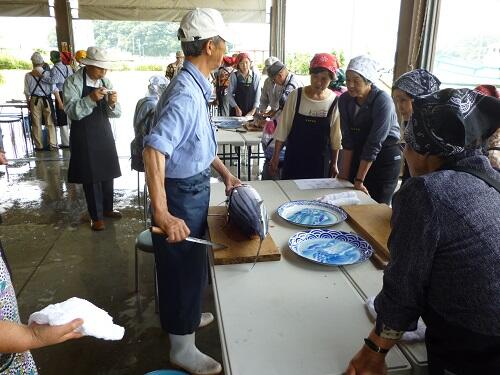 カツオのタタキ作り体験
