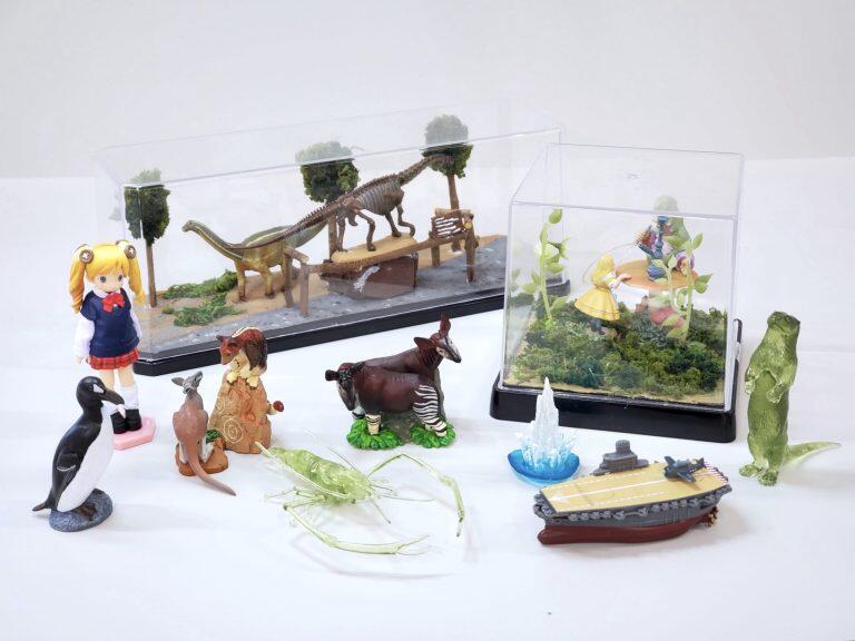 「海洋堂」のミニフィギュアの中から好きなものを選んで、自分だけのジオラマ