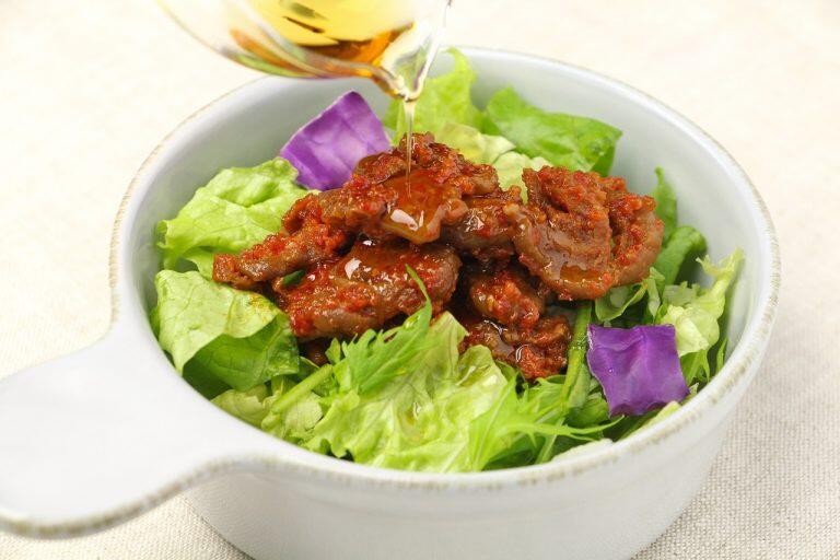 レタスや水菜に乗せてごま油でいただいても美味しい