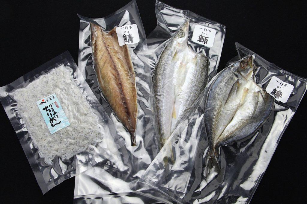 干物は種類が多く、優しい塩加減と魚本来の旨味際立つ美味しさが人気を集めています
