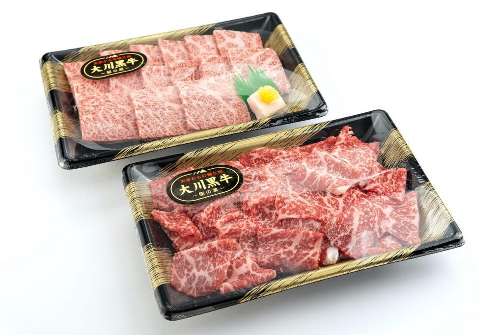 「大川黒牛」は、松阪牛の親・但馬牛を品種改良して生まれた、大川村のみで生産される黒毛和牛