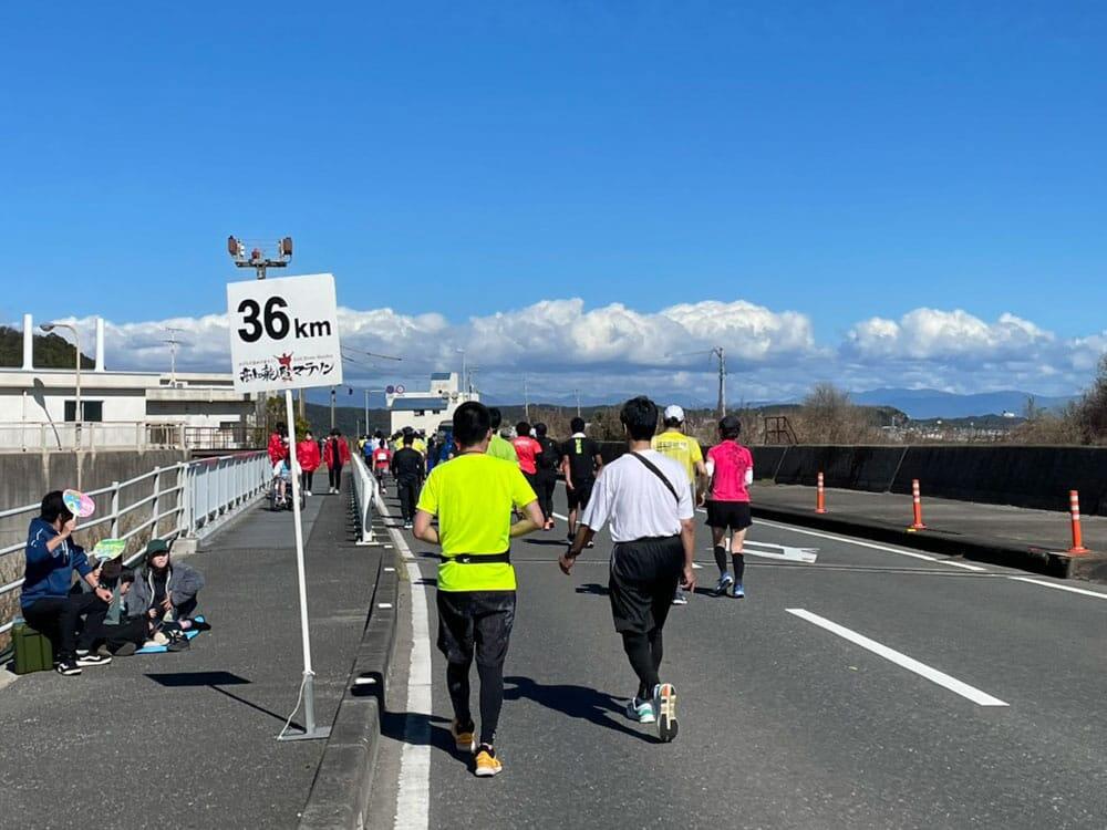 36km地点（土佐市新居）の様子/龍馬マラソン