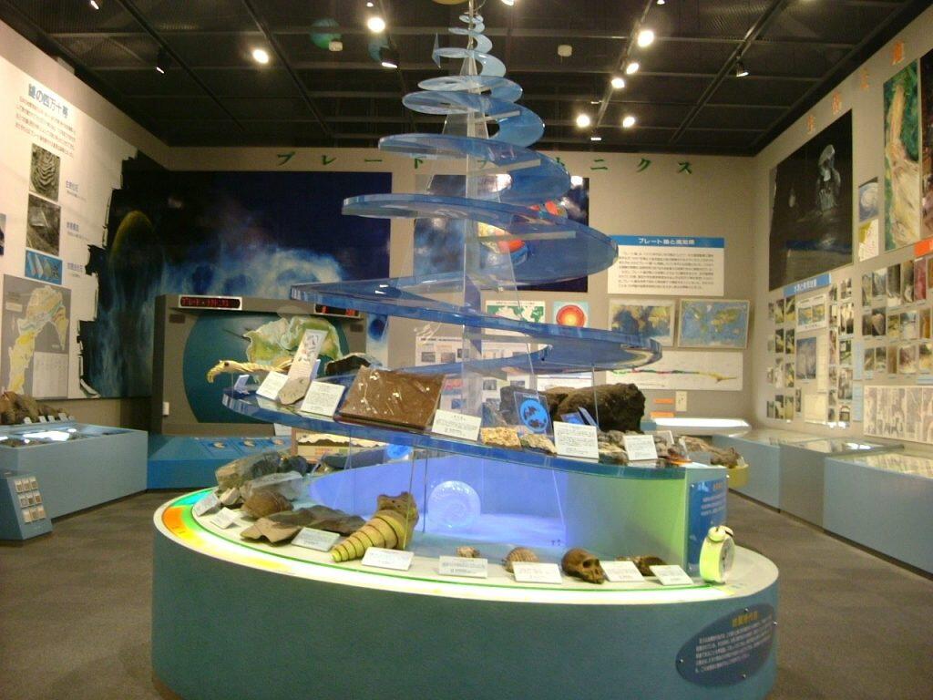 高知県の地図に沿った地形や地質、化石を紹介・展示