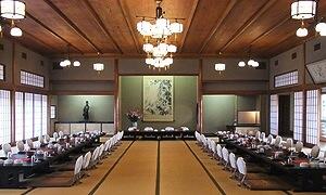 登録有形文化財に指定された魚梁瀬杉の一枚天井板、文人墨客の書画