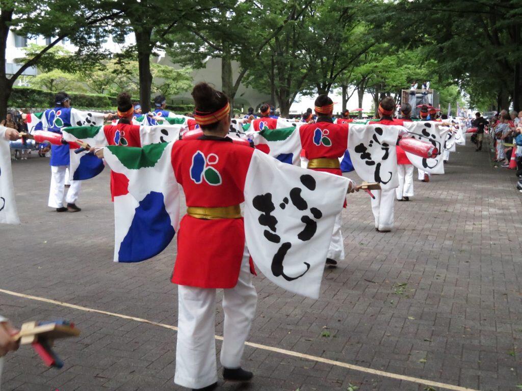 道を踊りながら進んでいく「流し」は高知のよさこいでも主流やけんど、参道を神社へ向かって進んでいくのは特別な感じがした