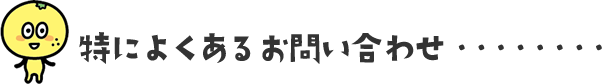 特によくあるお問い合わせ
